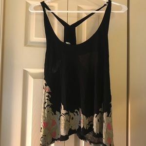 Black Floral Tank Top
